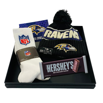 Baltimore Ravens Beanie & Socks Gift Box Bundle