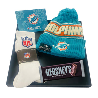 Miami Dolphins Beanie & Socks Gift Box Bundle