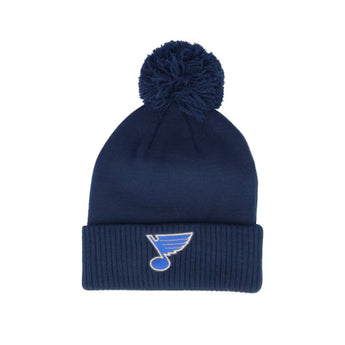 St Louis Blues Cuffed Pom Beanie Knit Hat