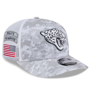 Jacksonville Jaguars 2024 Salute to Service 9Seventy Stretch Snapback Adjustable Cap