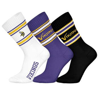 Minnesota Vikings Crew Socks [3 Pack]