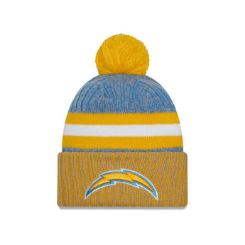 Los Angeles Chargers On Field Sideline 2023 Yellow Bobble Knit Hat