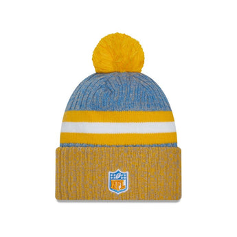 Los Angeles Chargers On Field Sideline 2023 Yellow Bobble Knit Hat